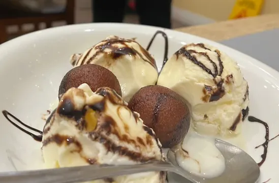 Delicious hot gulab jamun with ice cream in Richmond, BC